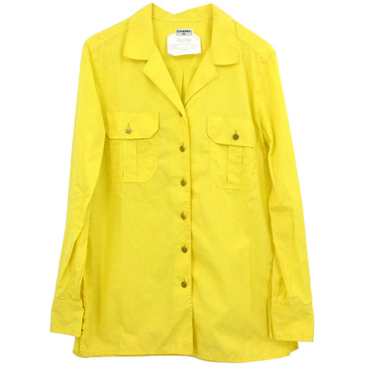Chanel Blouse Shirt Yellow #36
