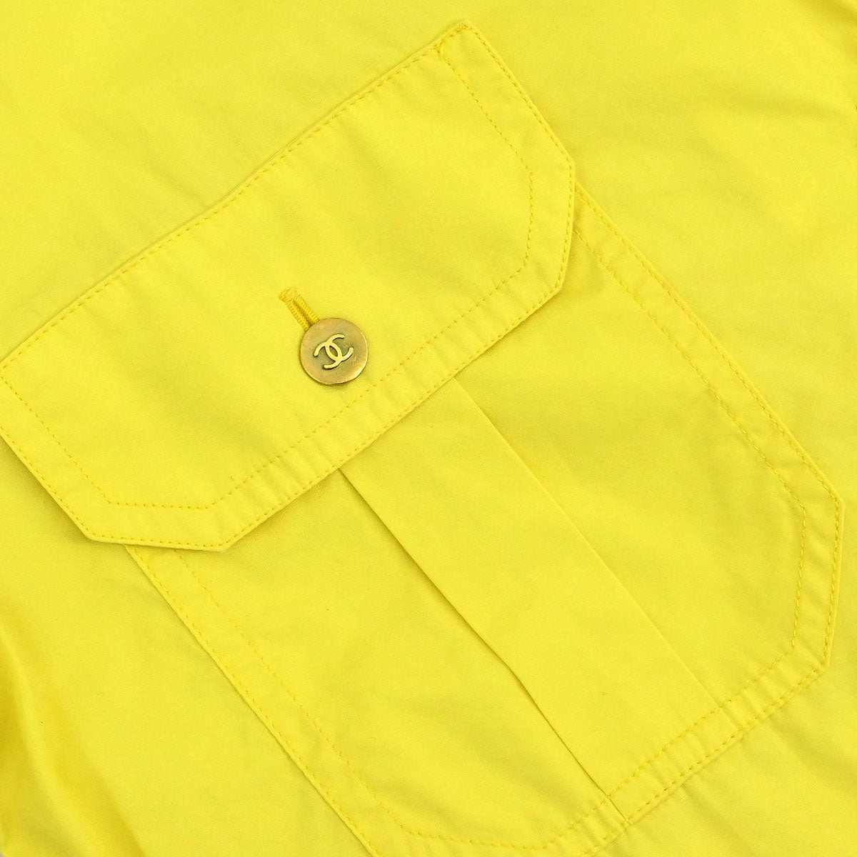 Chanel Blouse Shirt Yellow #36