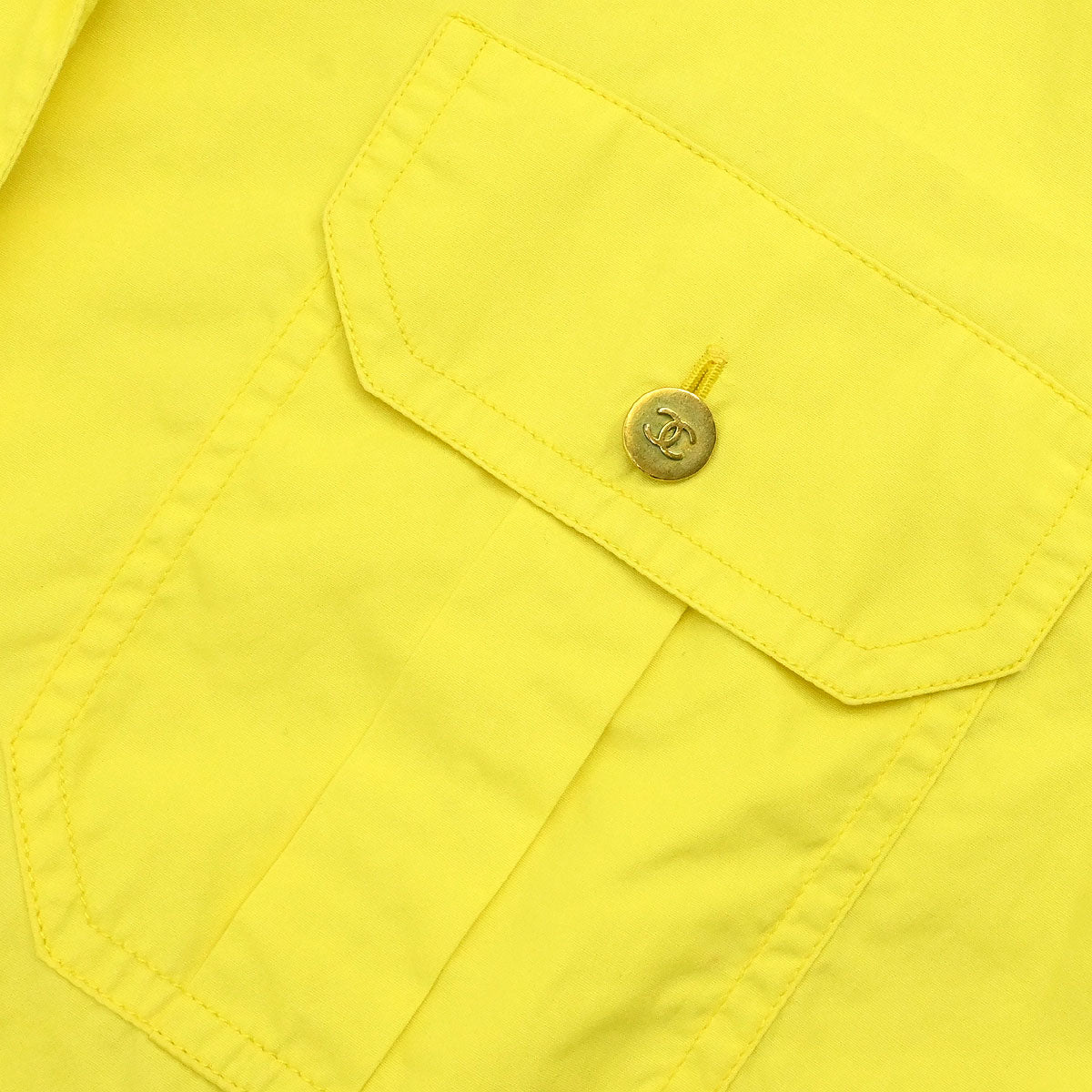 Chanel Blouse Shirt Yellow #36