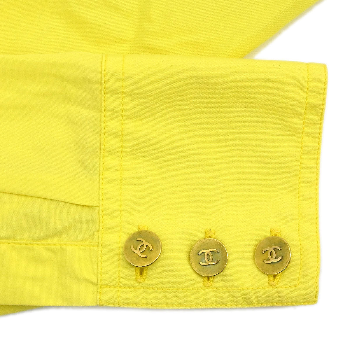 Chanel Blouse Shirt Yellow #36