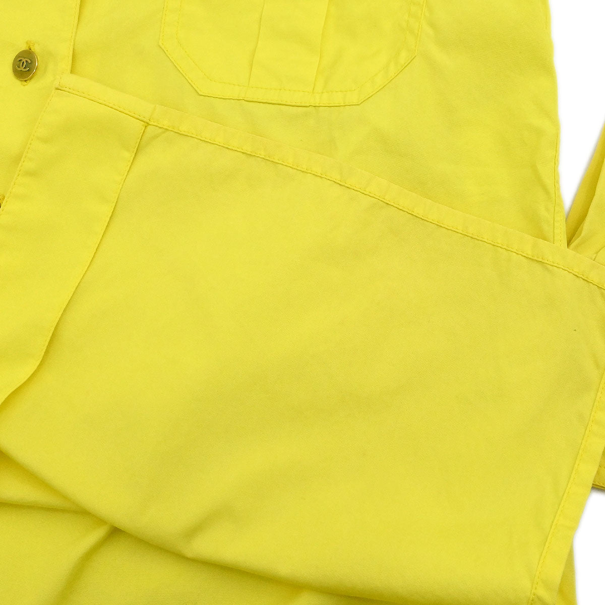 Chanel Blouse Shirt Yellow #36