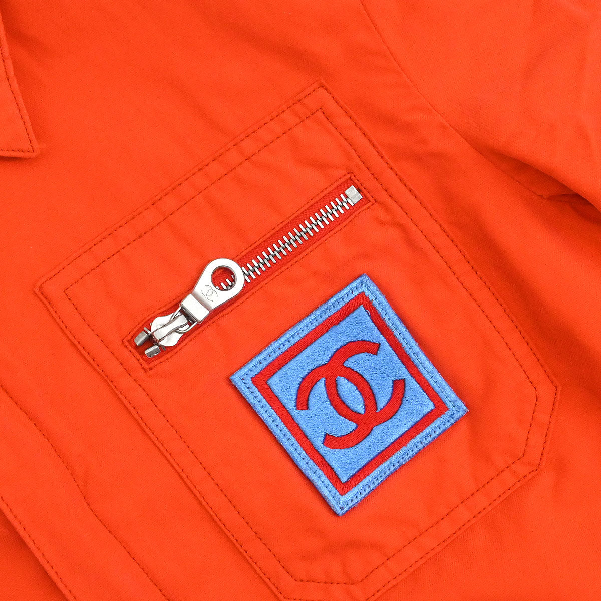 Chanel 2002 Sport Line Zip Up Jacket Orange #34