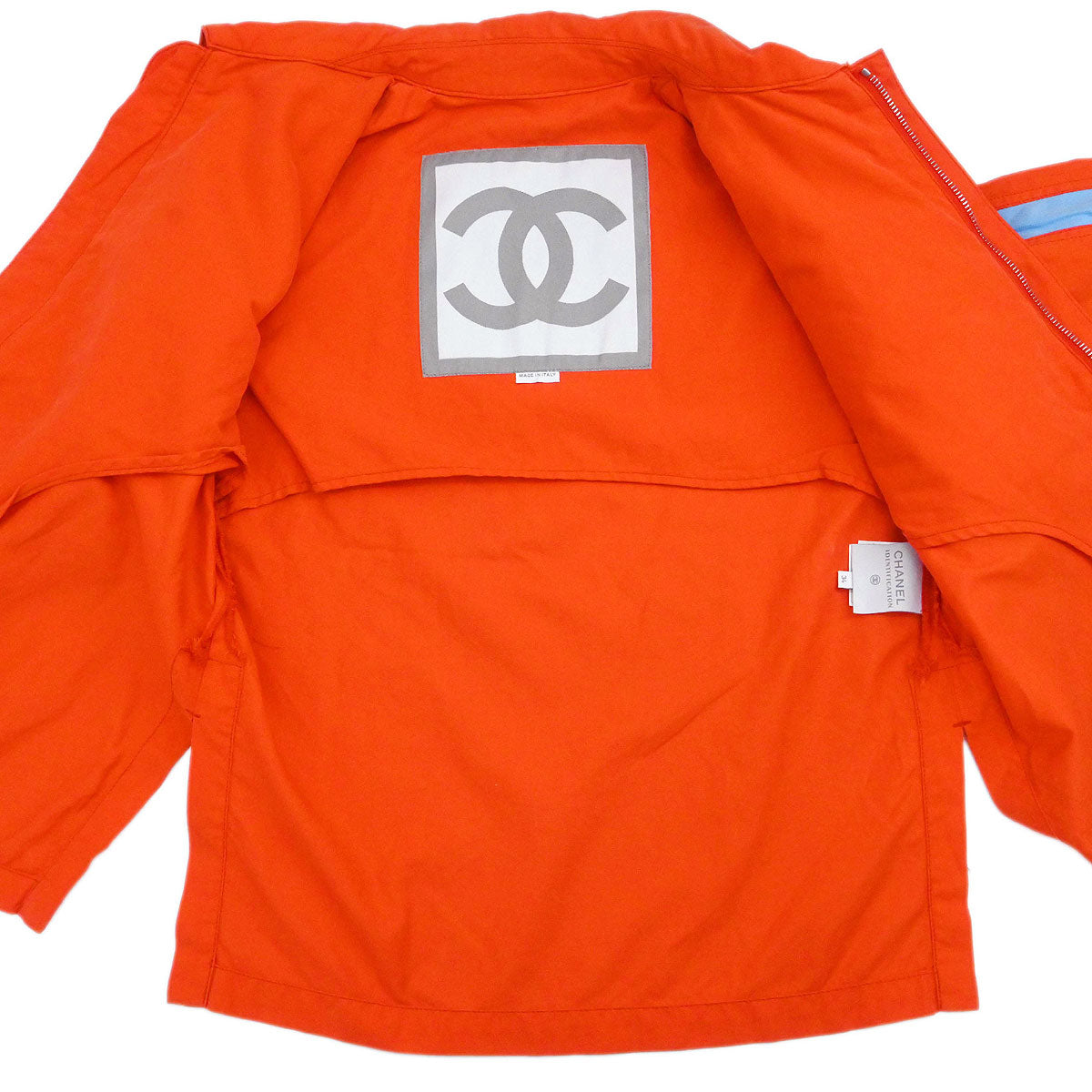 Chanel 2002 Sport Line Zip Up Jacket Orange #34
