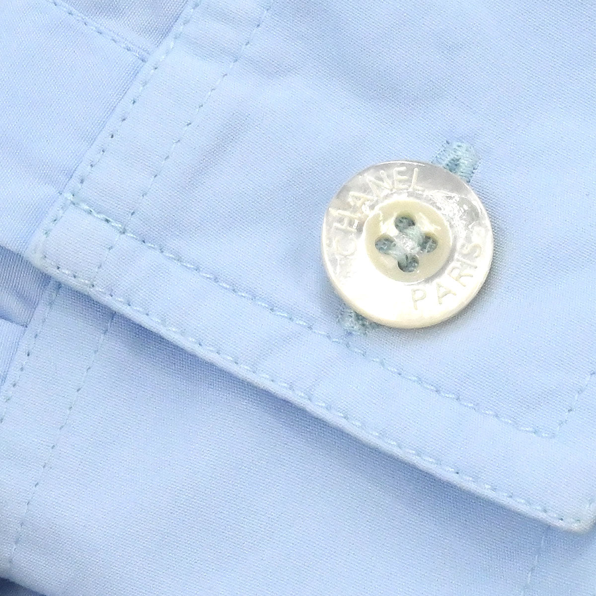 Chanel 1997 Blouse Shirt Blue #40