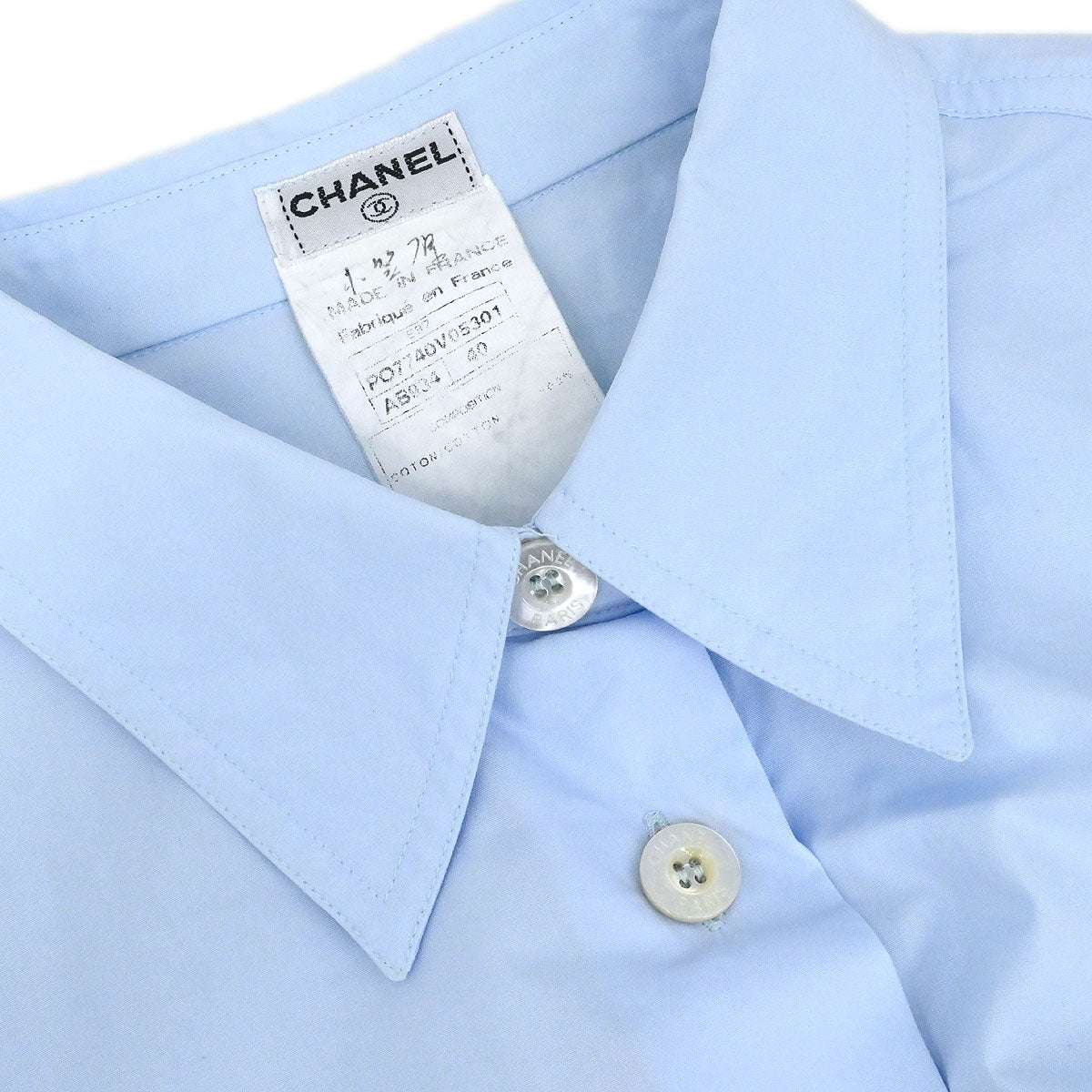 Chanel 1997 Blouse Shirt Blue #40
