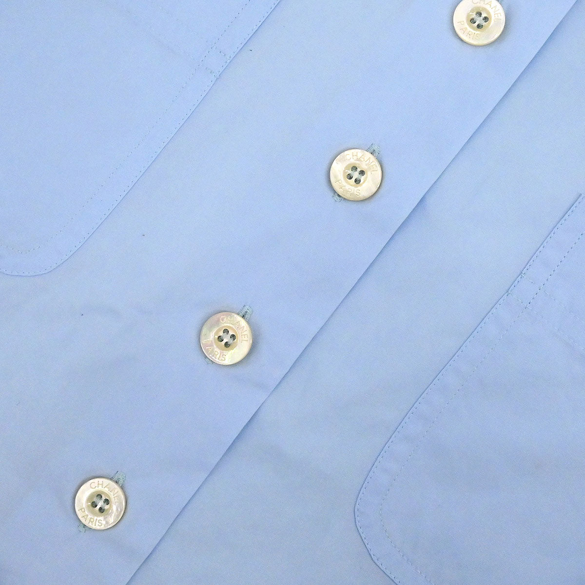 Chanel 1997 Blouse Shirt Blue #40