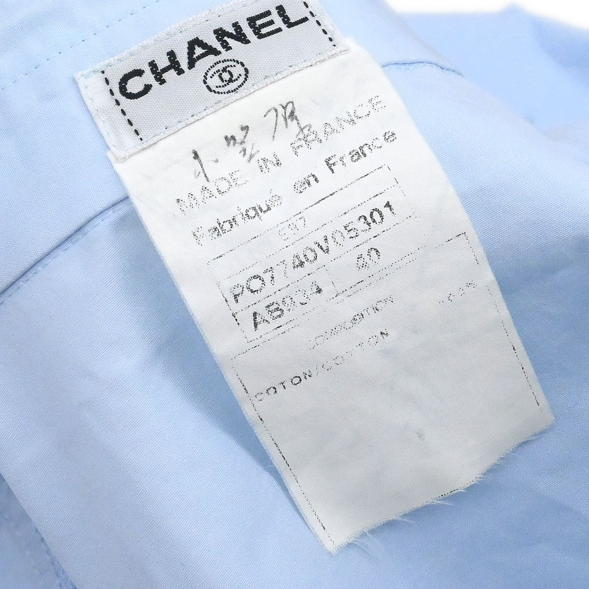 Chanel 1997 Blouse Shirt Blue #40
