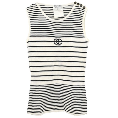 Chanel 1996 Sleeveless Tank Top White #36