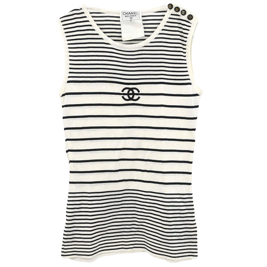 Chanel 1996 Sleeveless Tank Top White #36