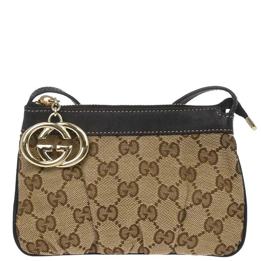 Gucci Beige Canvas GG Shoulder Bag
