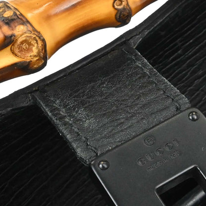 Gucci Black Bamboo GG Handbag
