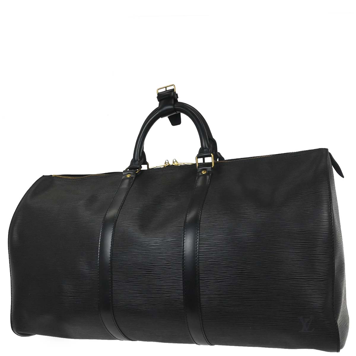 Louis Vuitton Black Epi Keepall 50 Travel Handbag M42962