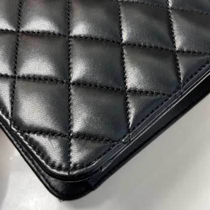 Chanel 2010-2011 Black Lambskin Turnlock Medium Half Flap Shoulder Bag