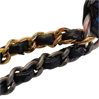 Chanel 2019 Beige Black Calfskin Medium Gabrielle Shoulder Bag