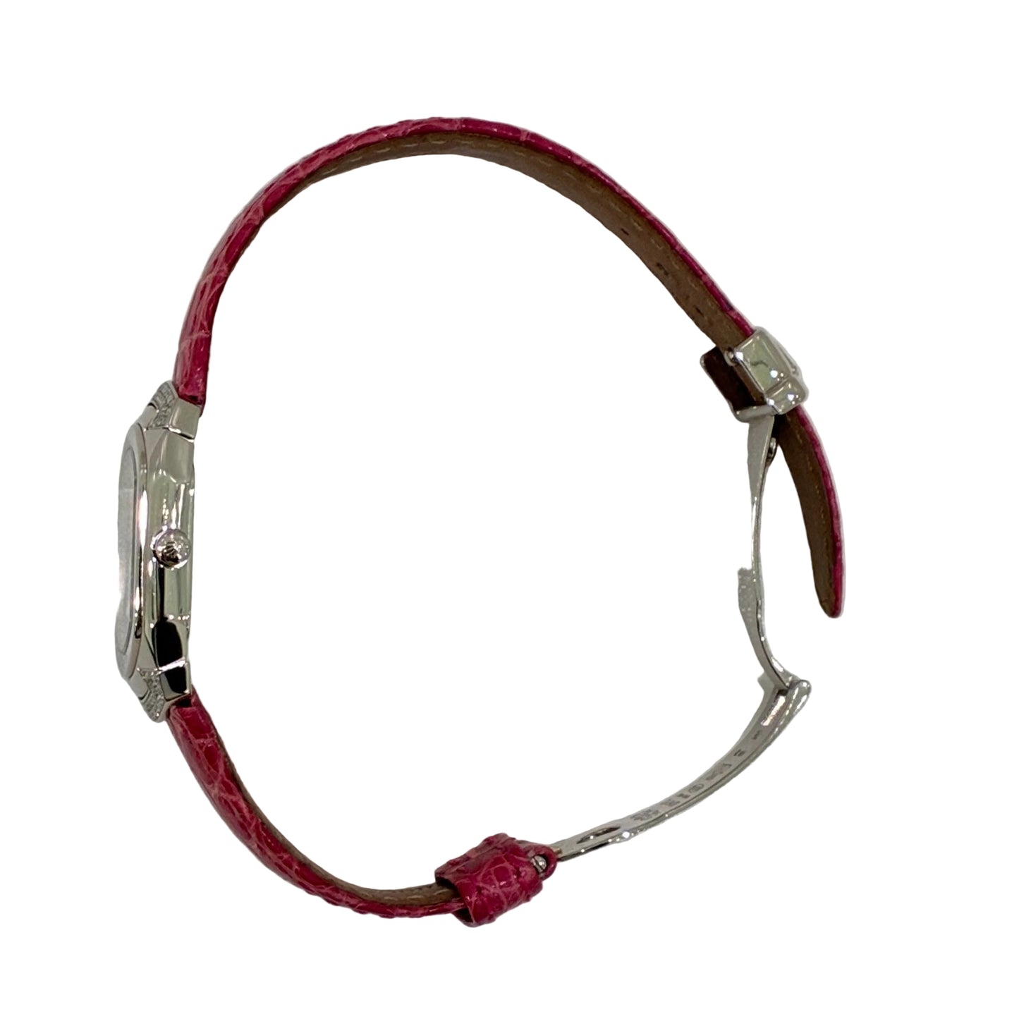 Rolex* Cellini Ref.6692 Quartz Watch 18KWG Diamond Pink Crocodile