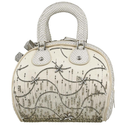 Christian Dior * White Python Gambler Dice Handbag