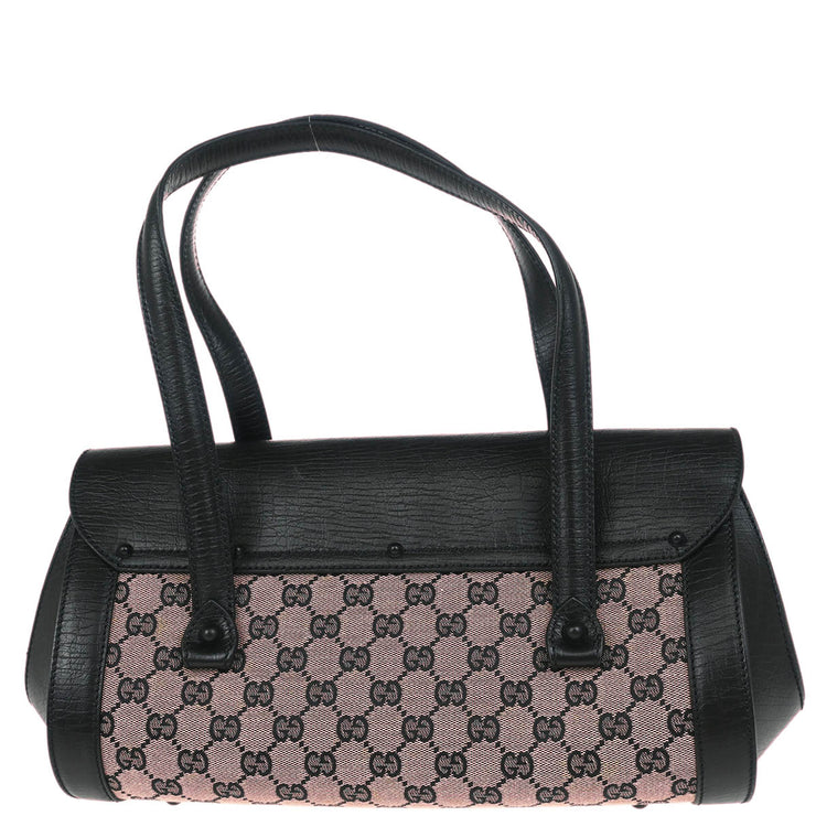 Gucci Black GG Bamboo Handbag