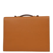 Hermes 1999 Gold Courchevel Sac a Depeches 38 Briefcase