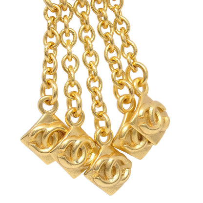 Chanel 1996 Dangle Fringe Clip-On Earrings Gold