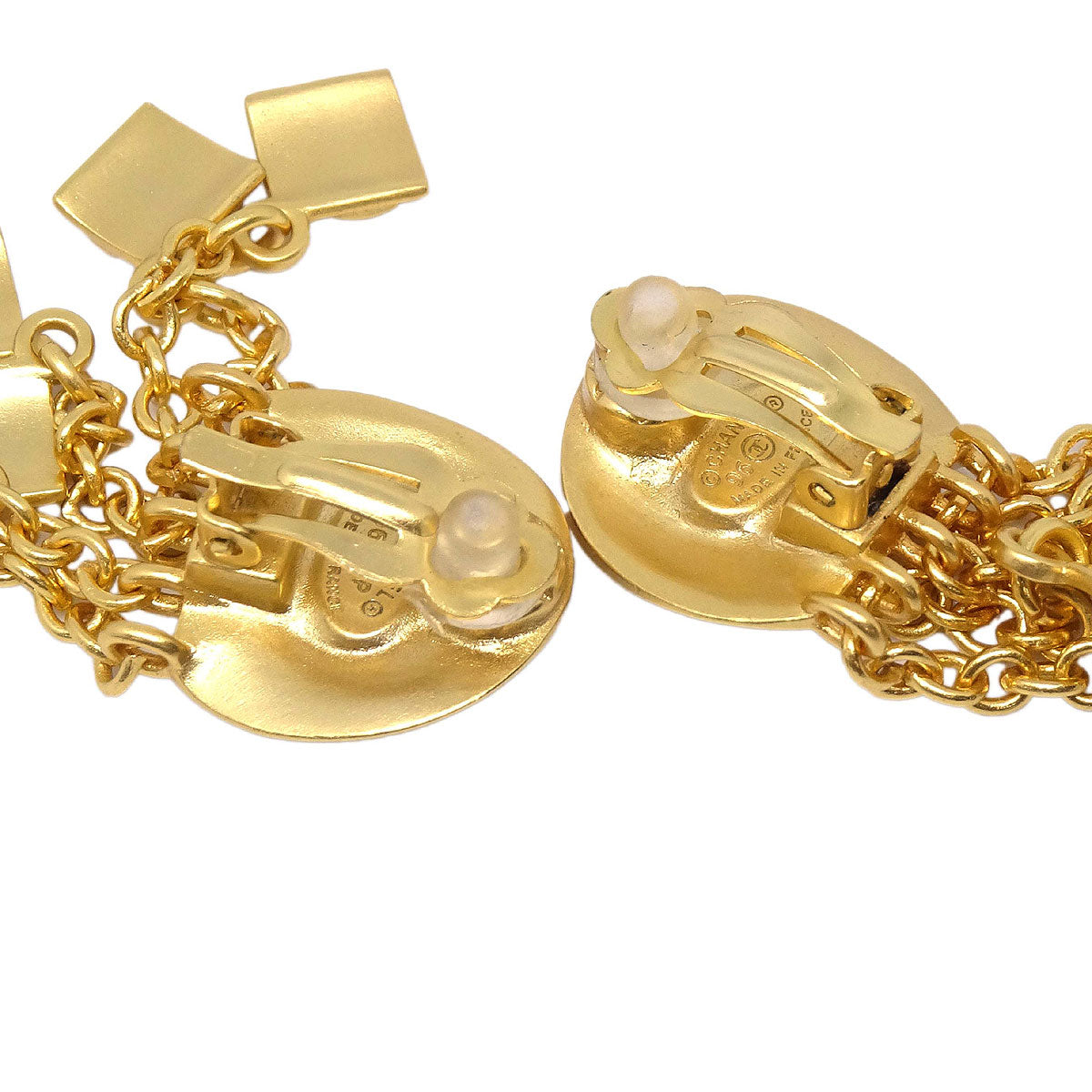 Chanel 1996 Dangle Fringe Clip-On Earrings Gold