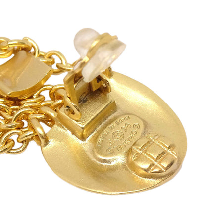 Chanel 1996 Dangle Fringe Clip-On Earrings Gold