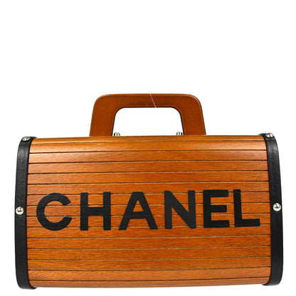 Chanel 1994-1996 Brown Black Wood Vanity Handbag Box