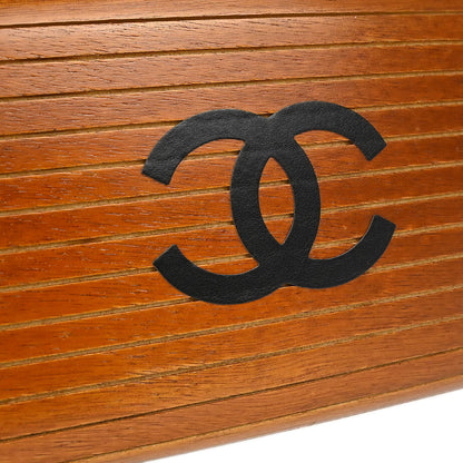 Chanel 1994-1996 Brown Black Wood Vanity Handbag Box