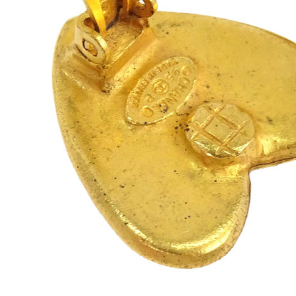 Chanel Heart Clip-On Earrings Gold 95P