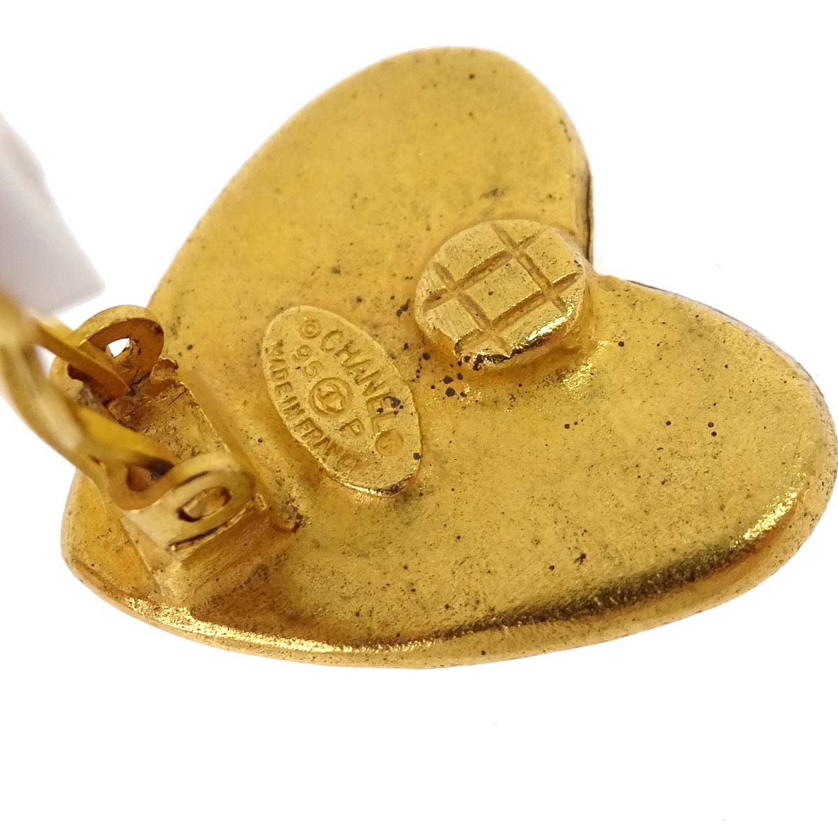 Chanel Heart Clip-On Earrings Gold 95P