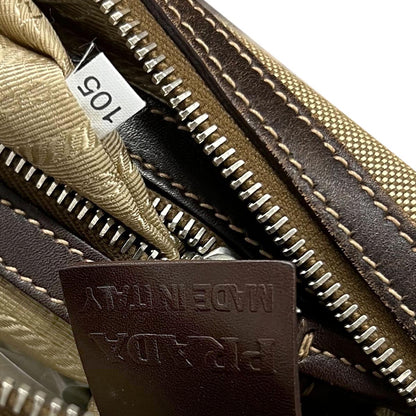 Prada Brown Canvas Handbag