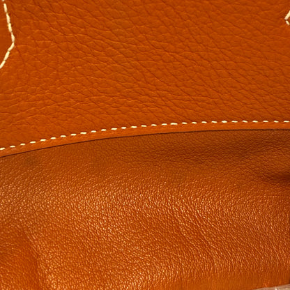 Hermes Brique Taurillon Clemence Haut a Courroies 50 Handbag