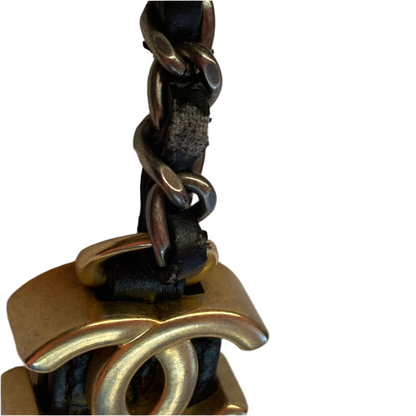 Chanel 2019 Beige Black Calfskin Medium Gabrielle Shoulder Bag