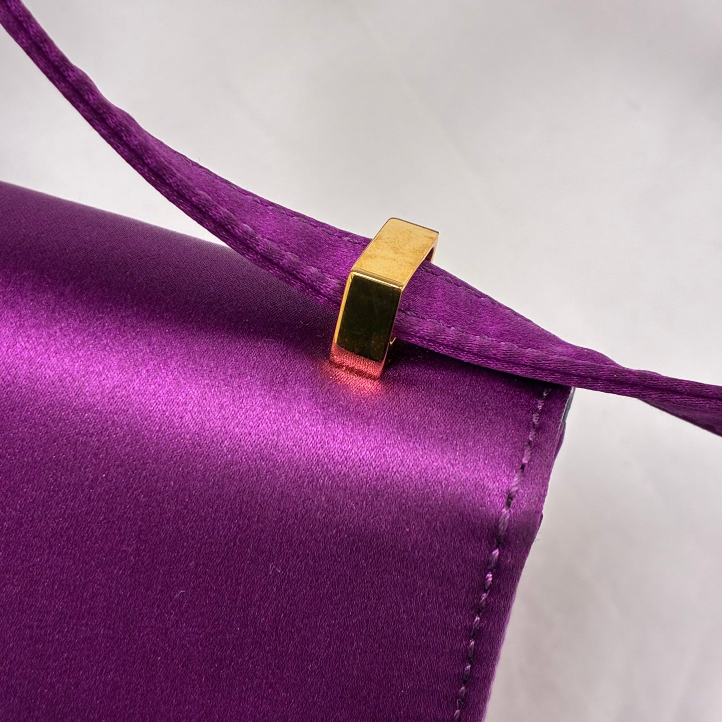 Hermes * 2010 Purple Silk Pochette Mini Constance