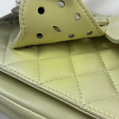 Chanel 2010-2011 Lime Green Lambskin Butterfly Shoulder Bag