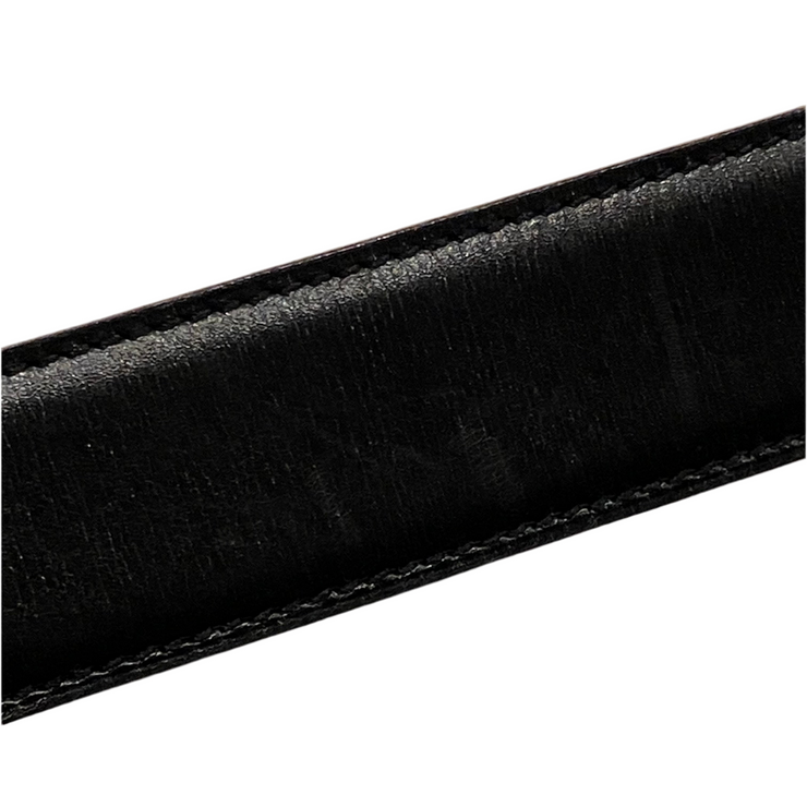 Hermes Black Box Calf Constance Reversible Belt #68 Small Good