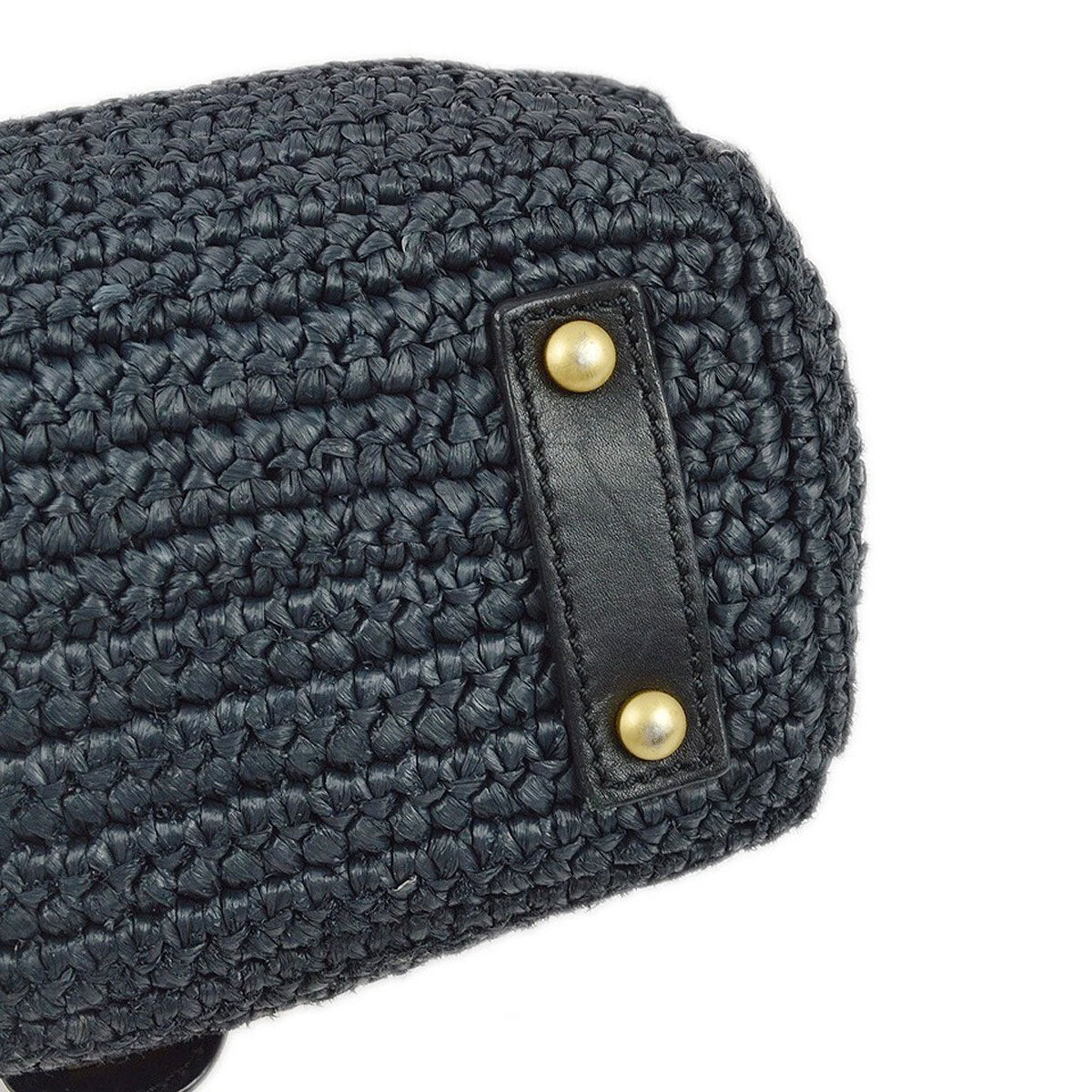 Chanel 2005-2006 Black Straw Chain Shoulder Bag
