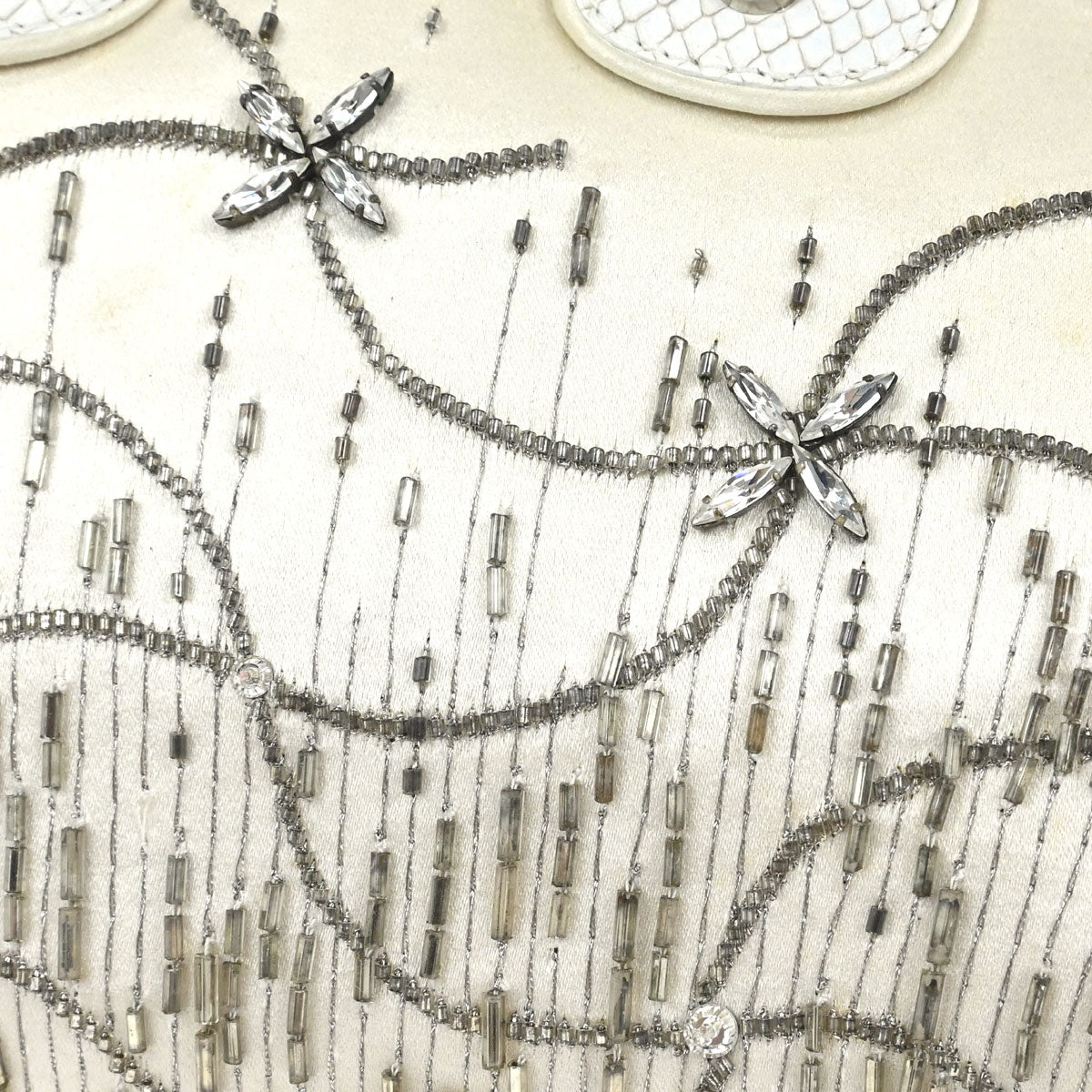 Christian Dior * White Python Gambler Dice Handbag