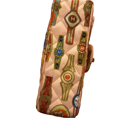 Chanel 2017 Pink Satin Cuba Cigare Print Shoulder Bag