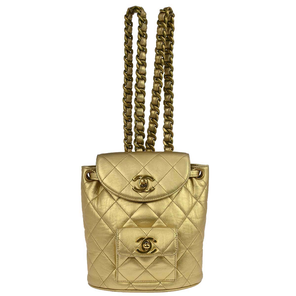 Chanel Gold Lambskin Duma Backpack Small