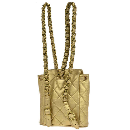 Chanel Gold Lambskin Duma Backpack Small