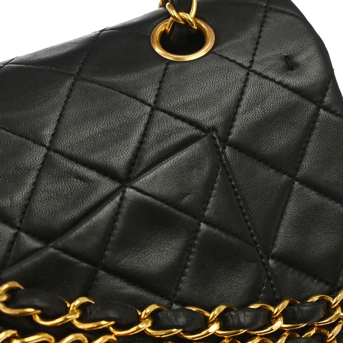 Chanel 1994-1996 Black Lambskin Medium Classic Double Flap Shoulder Bag