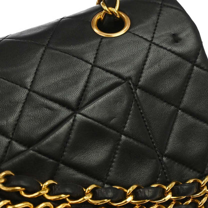 Chanel 1994-1996 Black Lambskin Medium Classic Double Flap Shoulder Bag