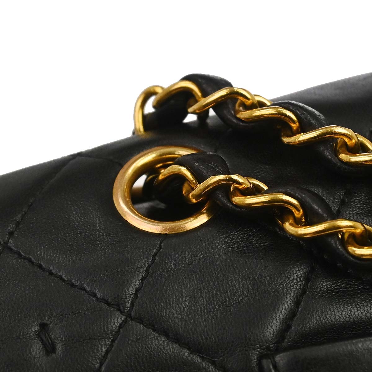 Chanel 1994-1996 Black Lambskin Medium Classic Double Flap Shoulder Bag