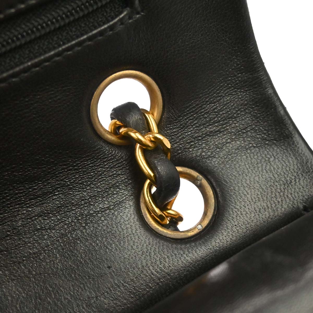 Chanel 1994-1996 Black Lambskin Medium Classic Double Flap Shoulder Bag