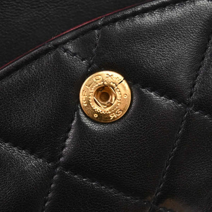 Chanel 1994-1996 Black Lambskin Medium Classic Double Flap Shoulder Bag