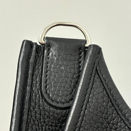 Hermes 2017 Black Taurillon Clemence Evelyne 3 29 PM Shoulder Bag