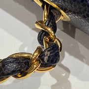 Chanel 1997-1999 Navy Caviar Classic Flap Chain Shoulder Bag