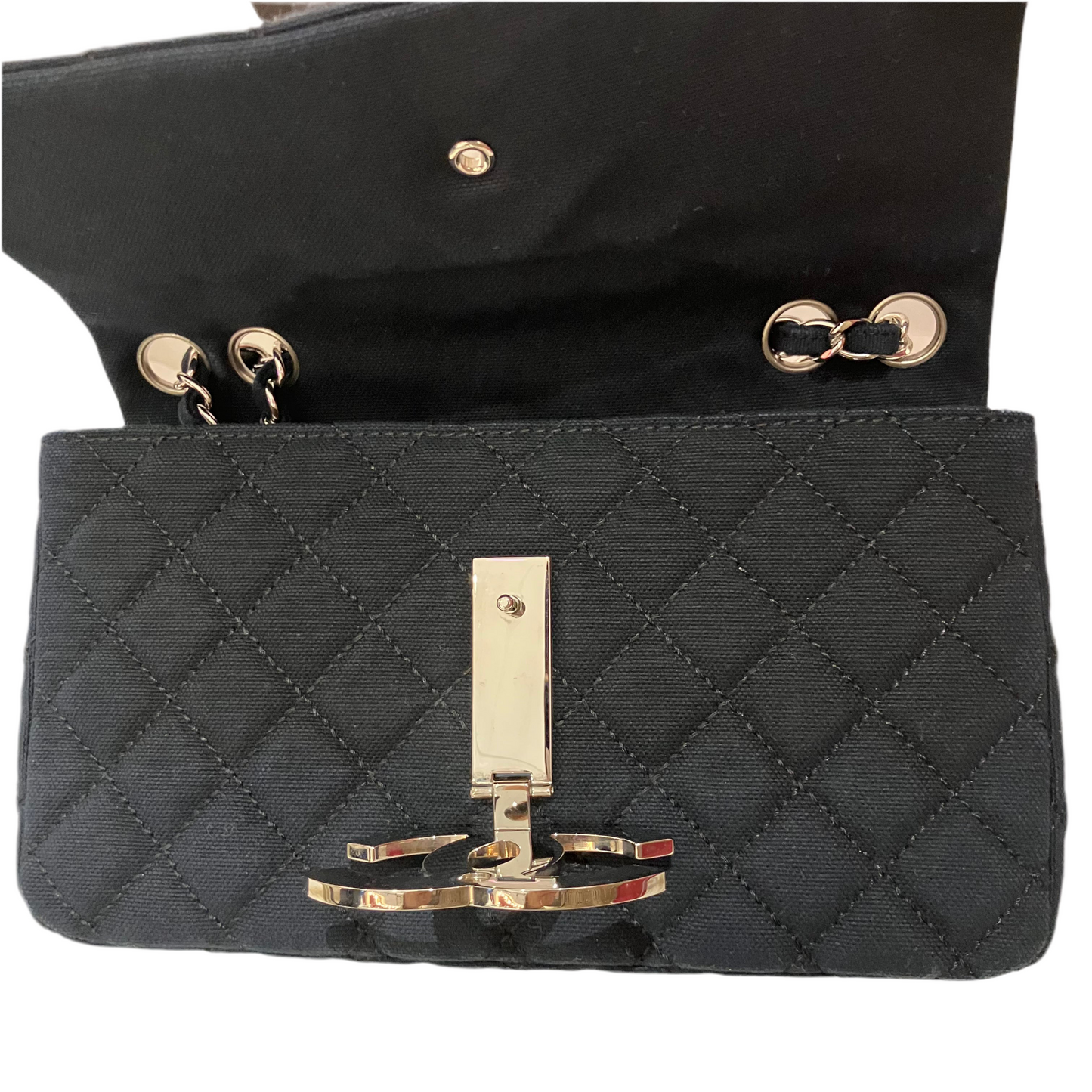 Chanel 2008-2009 Navy Canvas Cruise Line Shoulder Bag