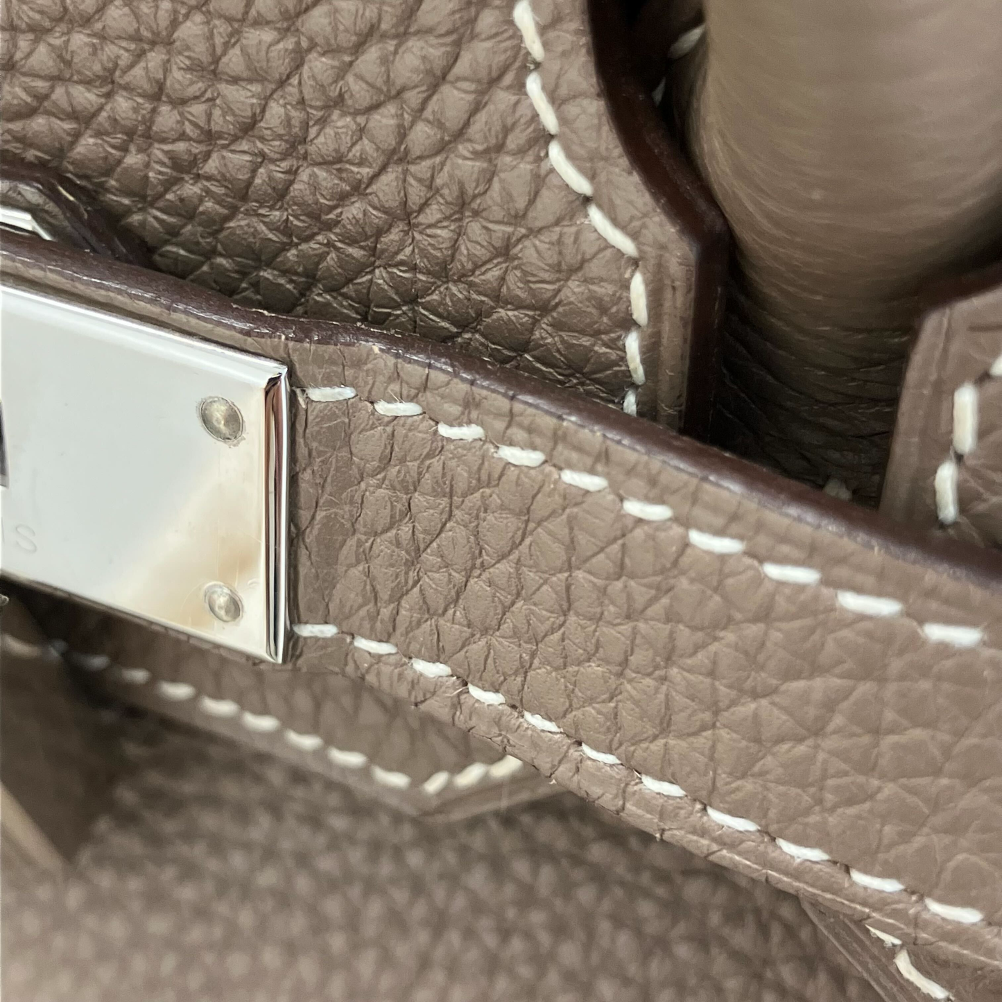 Hermes Etoupe Gray Togo Birkin 35 Handbag