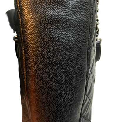 Chanel 2013-2014 Black Caviar Tote Chain Handbag